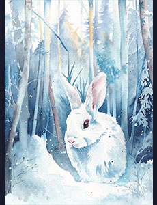 Portrait animalier lapin blanc