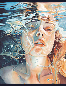 Portrait femme couleur eau