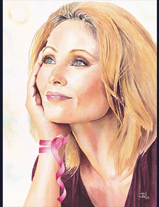 Portrait femme couleur octobre rose