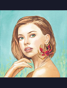 Portrait femme couleur signe astrologique cancer