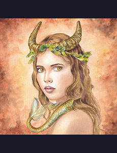 Portrait femme couleur signe astrologique capricorne