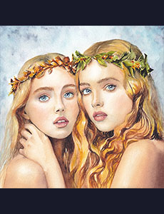 Portrait femme couleur signe astrologique gémeaux