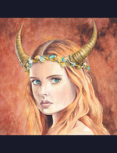 Portrait femme couleur signe astrologique taureau