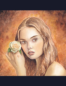 Portrait femme couleur signe astrologique vierge