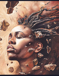 Portrait femme couleur terre