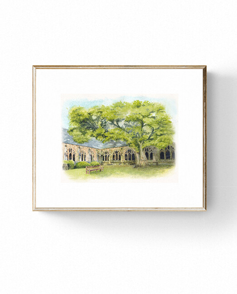 Aquarelle sur commande d'un lieu